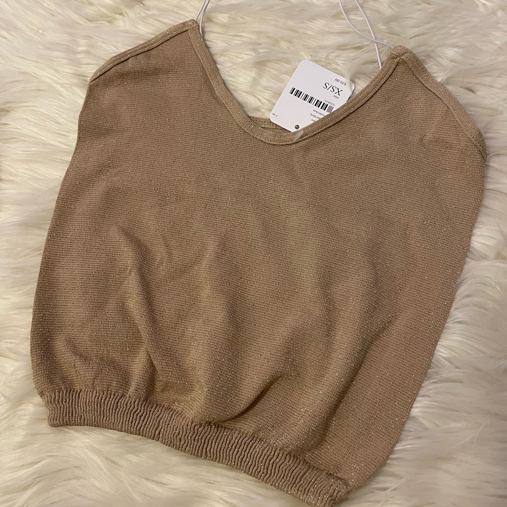 NWT Free People Brami sparkly nude